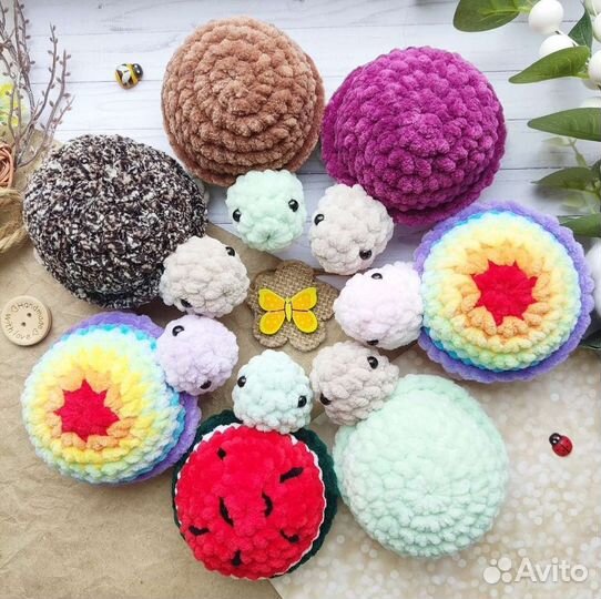 Вязаные игрушки, брелок, лягушка, осьминожка