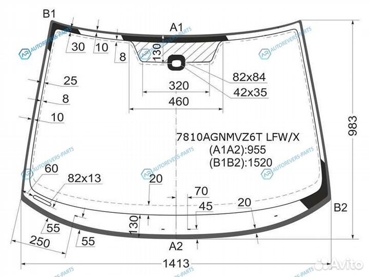 7810agnmvz6T lfwx Стекло лобовое +дд (кабель 92мм)