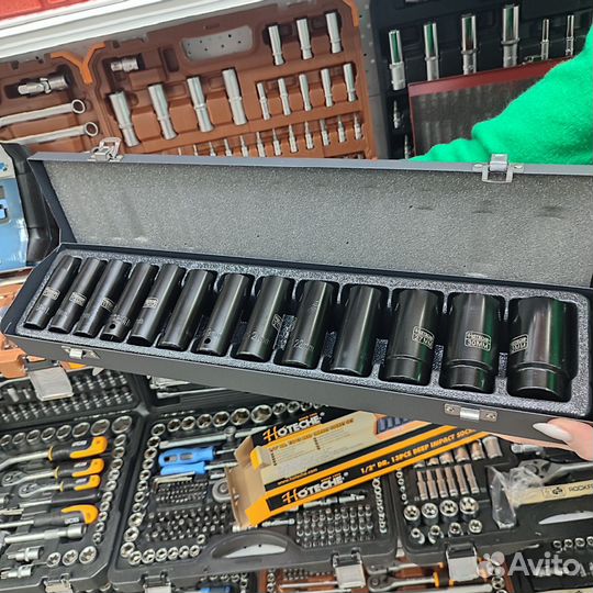 Набор длинных ударных торцевых головок 1/2