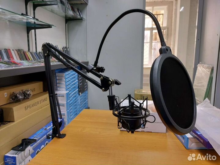 Стойка для микрофона + поп-фильтр + паук