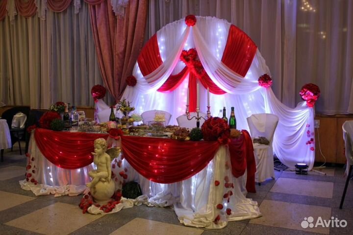 Оформление свадебного зала, выездная регистрация