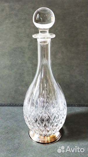 Графин хрустальный с серебром, винтаж, Италия