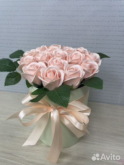 Мыльные розы в коробке