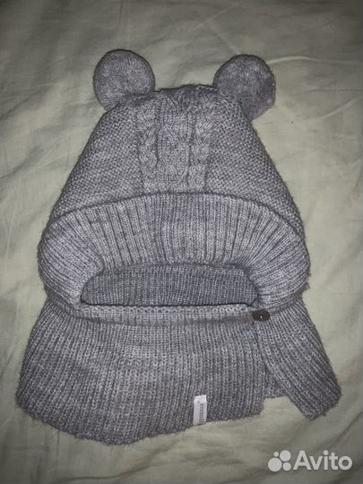Шапка зимняя детская для новорожденного шлем