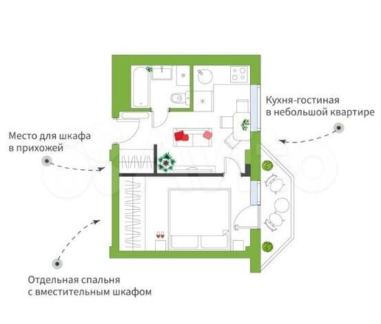 1-к. квартира, 32,1 м², 3/14 эт.