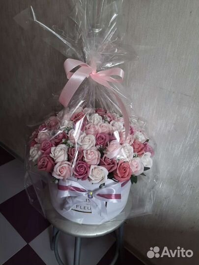 Букет из роз на мыльной основе