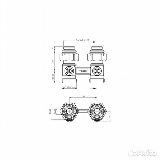 Запорно-присоединительный узел для нижнего подклю