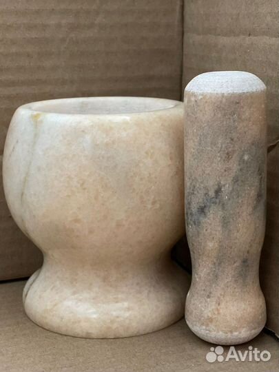 Ступка с пестиком мраморная
