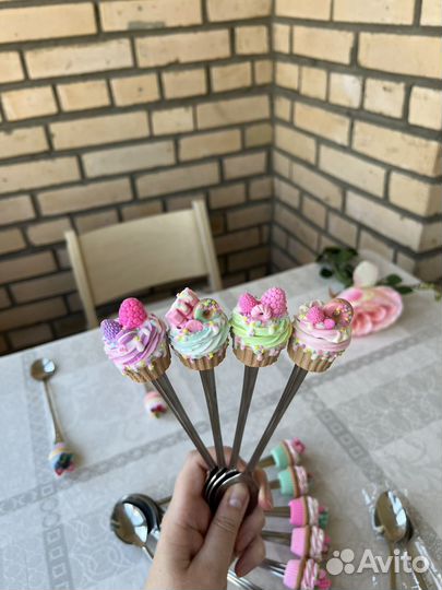 Ложка с декором из полимерной глины / набор