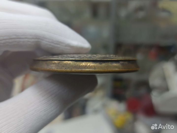 Пудреница Серебрение Латунь Сделано В СССР Ретро