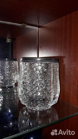 Ваза хрусталь серебро