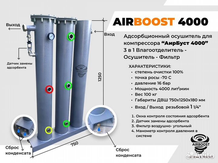 Осушитель для компрессора 4000 лит/мин