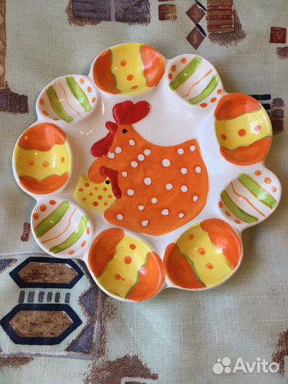 Блюдо для пасхальных яиц и кулича 21,5см