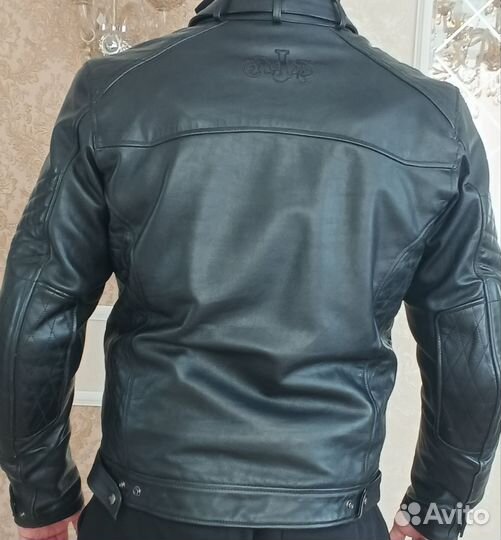 Мото куртка AJS, кожаная