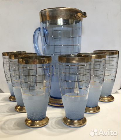 Набор для воды. СССР. Стекло с насыпью