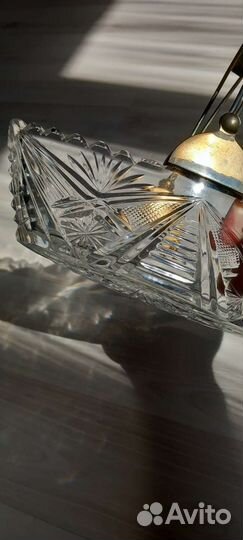Ваза хрустальная лодочки серебро СССР