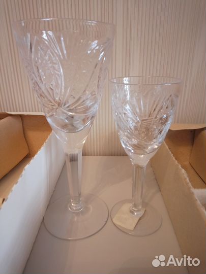 Хрустальные бокалы СССР новые