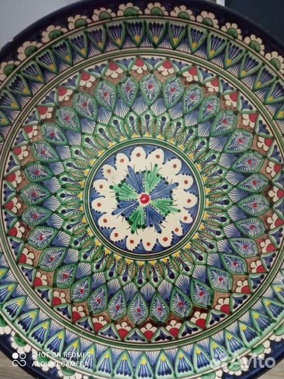 Блюдо для декора. Узбекская керамика. Ручная раб