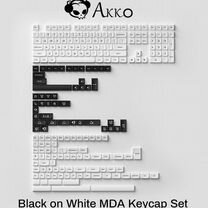 Кейкапы Akko BOW Black on White PBT MDA Profile