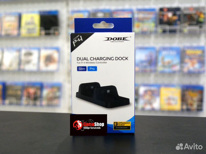 Зарядная станция Dobe для двух DualShock 4 для Pla