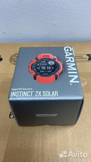 Часы garmin instinct 2x solar красные новые