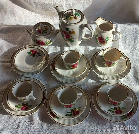 Кофейный сервиз Шиповник Вербилки СССР