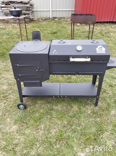 Мангал гриль с печью под казан