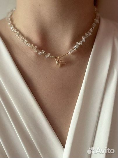 Колье чокеры из натуральных камней