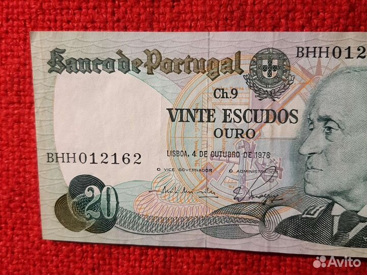 Банкнота/Португалия 20 эскудо 1978год /хf