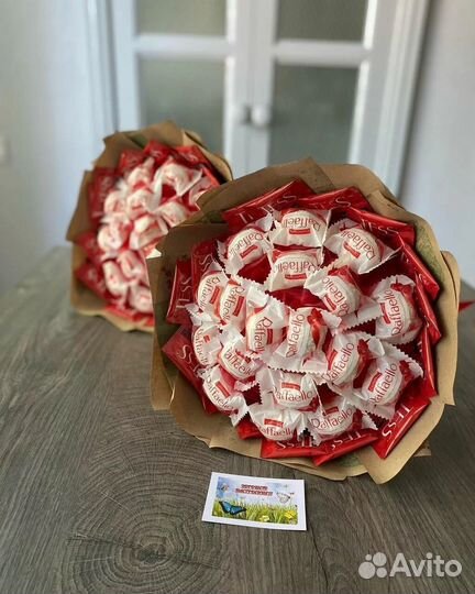 Съедобные букеты из конфет Рафаэлло