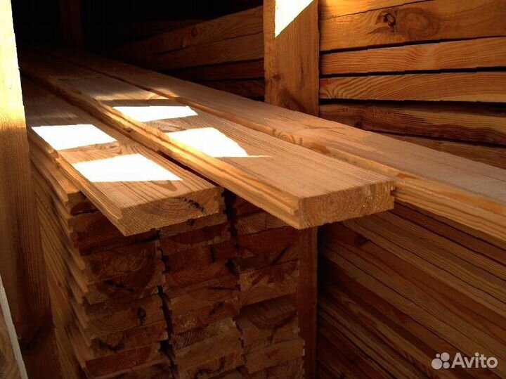 Доски лиственницы 55x130 мм, прошедшие камерную су