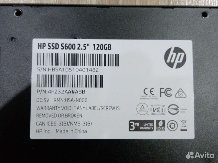 Жёсткий диск HP SSD 120 GB