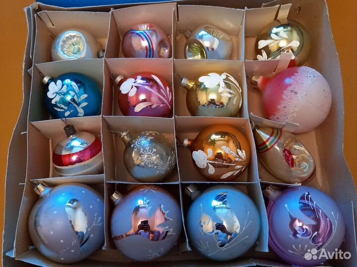 Елочные игрушки стекло СССР