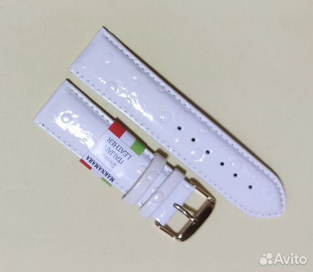 Ремешок для часов 24 мм Maknamara молочный