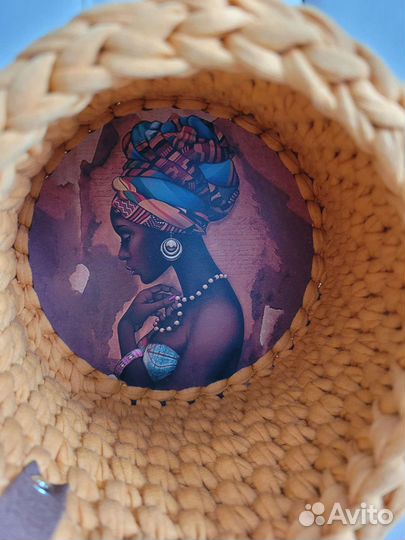 Корзина вязаная трикотажная