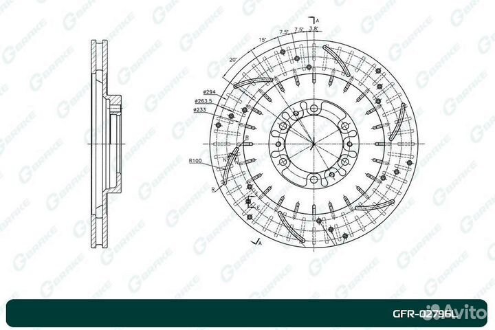 Диск тормозной перфорированный вентилируемый G