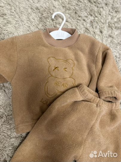 Теплый плюшевый детский костюм 68-74