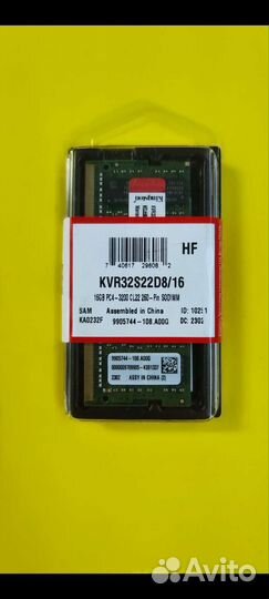 Kingston valueram 16 гб DDR4 3200 мгц