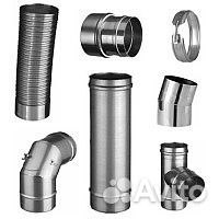 Труба сэндвич дымоход 1 метр нерж.1мм 0.5мм