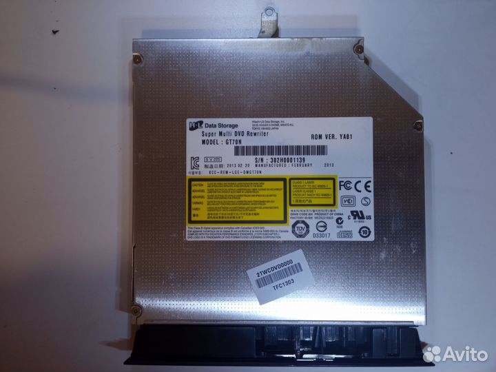 DVD ROM S/N 302H0001139; 12,7 мм