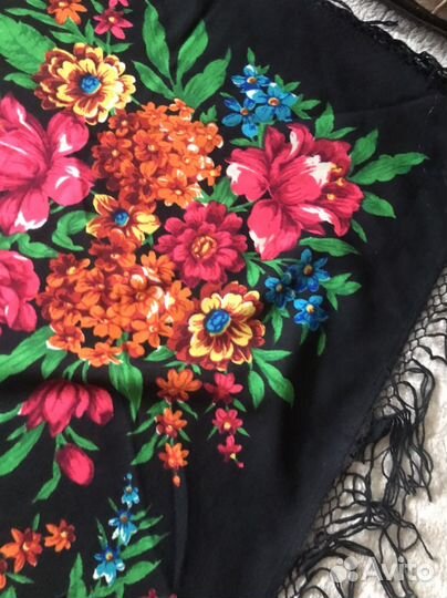 Платок шаль СССР, винтаж, шерсть, антиквариат