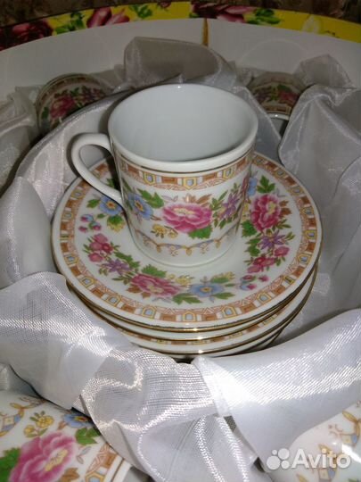 Новый кофейный сервиз, фарфор на 6, 12 персон