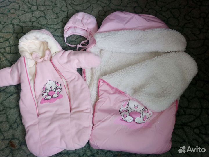 Конверт на выписку для девочки зимний