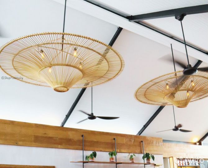 Абажур плетеный большой, светильник, люстра