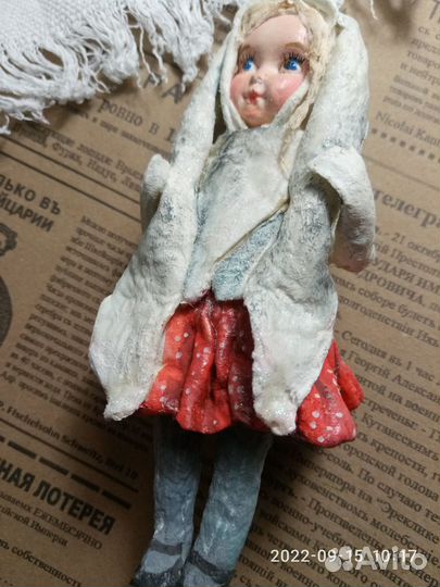 Ватная елочная игрушка “Заюшка”12см