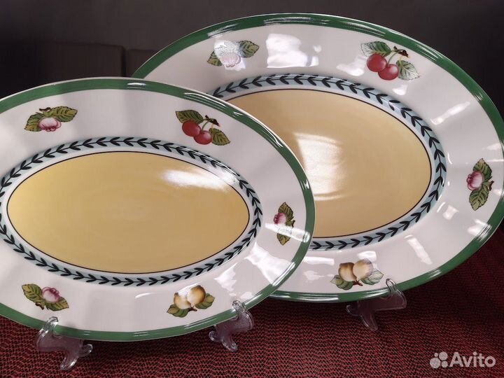 Блюда овальные Фрукты 36 и 29 см Фарфор