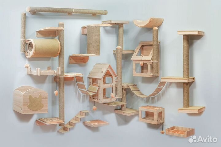 Настенный комплекс для кошек «Паркур»