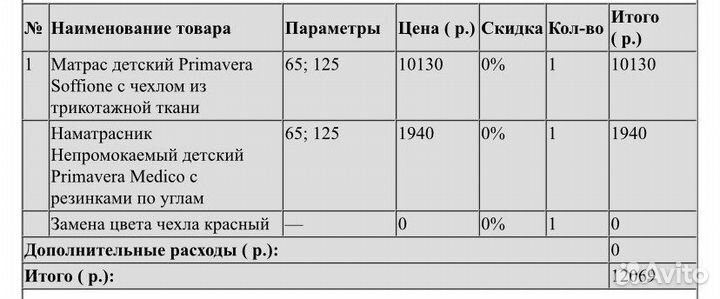 Детская итальянская кроватка Erbesi 65*125+матрас