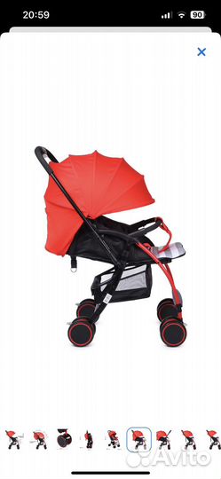 Прогулочная коляска babyton mobile red