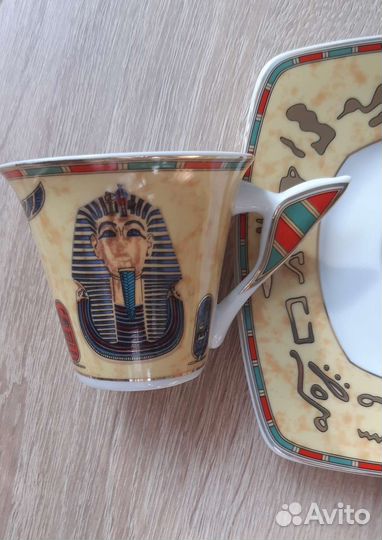 Египетская фабричная чашка с блюдцем